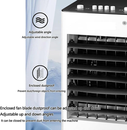  Refroidisseur D'air Par évaporation, Climatiseur Mobile Compact à 3 Vitesses De Ventilation, Oscillation Grand Angle, Idéal Pour Chambre, Bureau Ou Pièce.