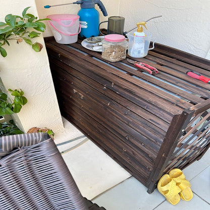 GENERIC Housse De Climatiseur D'extérieur En Bois Massif Anti-corrosion Design élégant Pour Cacher Les Unités De Climatisation Et Le Stockage Des Plantes – Protection Résistante Aux Intempéries Pour Une