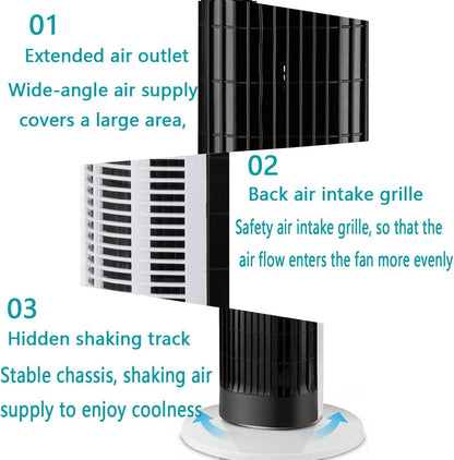GENERIC Refroidisseur D'air Sans Lame, Télécommande, Oscillation à 80 Degrés, Minuterie De 7 Heures, Climatisation Portable Silencieuse Avec Poignée, Réglable En Hauteur Pour Le Bureau De Chambre