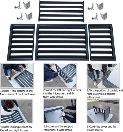 GENERIC Housse De Protection Pour Climatiseur Extérieur - Anti-vol - Protection Contre Les Intempéries - Clôture D'intimité Décorative Pour Unités Séparées