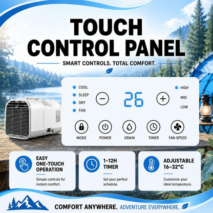  Climatiseur Portable Pour Van Et Camping-Car | 5100 BTU AC De Tente | Battez La Chaleur Avec Un Refroidissement Rapide De 1500W, Unité Spot Compacte Idéale Pour Furgon, Voyage Et Outdoor T1pro