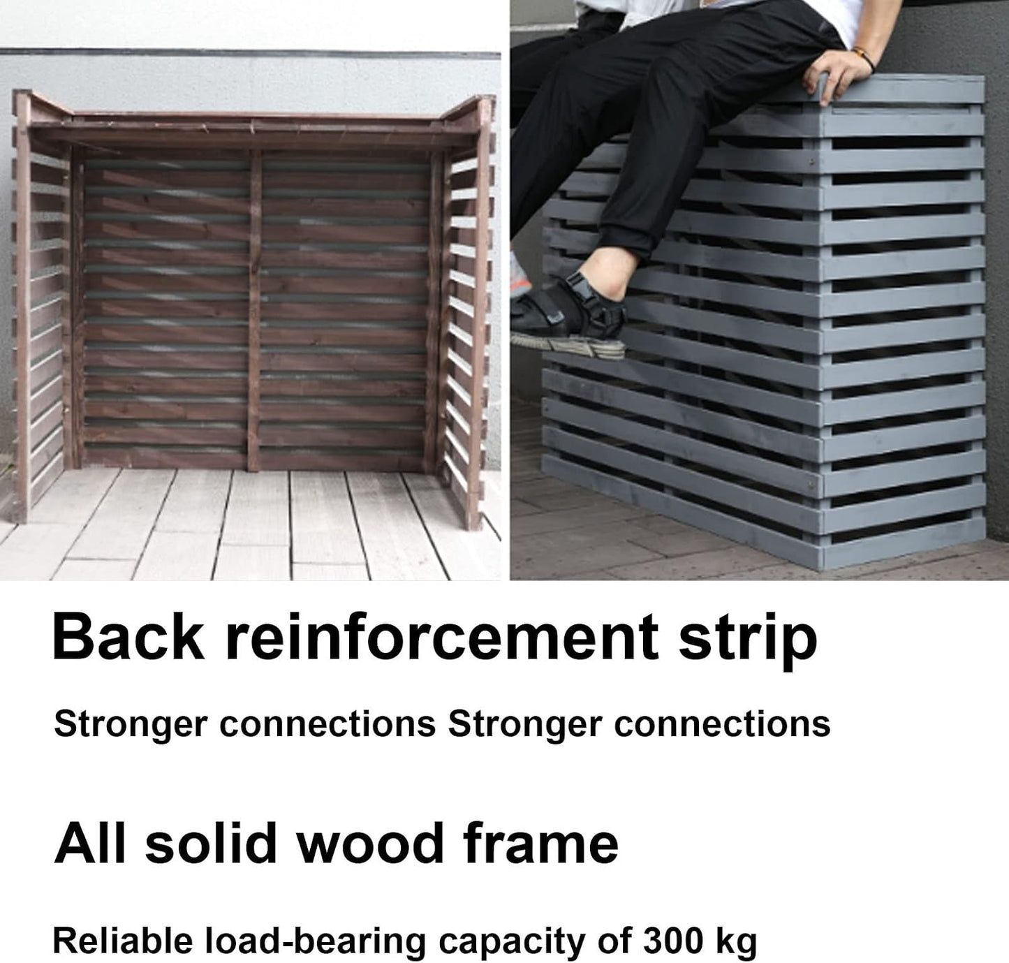 GENERIC Bonsai Design Housse En Bois Pour Climatiseur – Protection Pour Unité Extérieure | Cadre AC Polyvalent Pour Toutes Les Saisons | Design élégant Et Fonctionnel En Maille