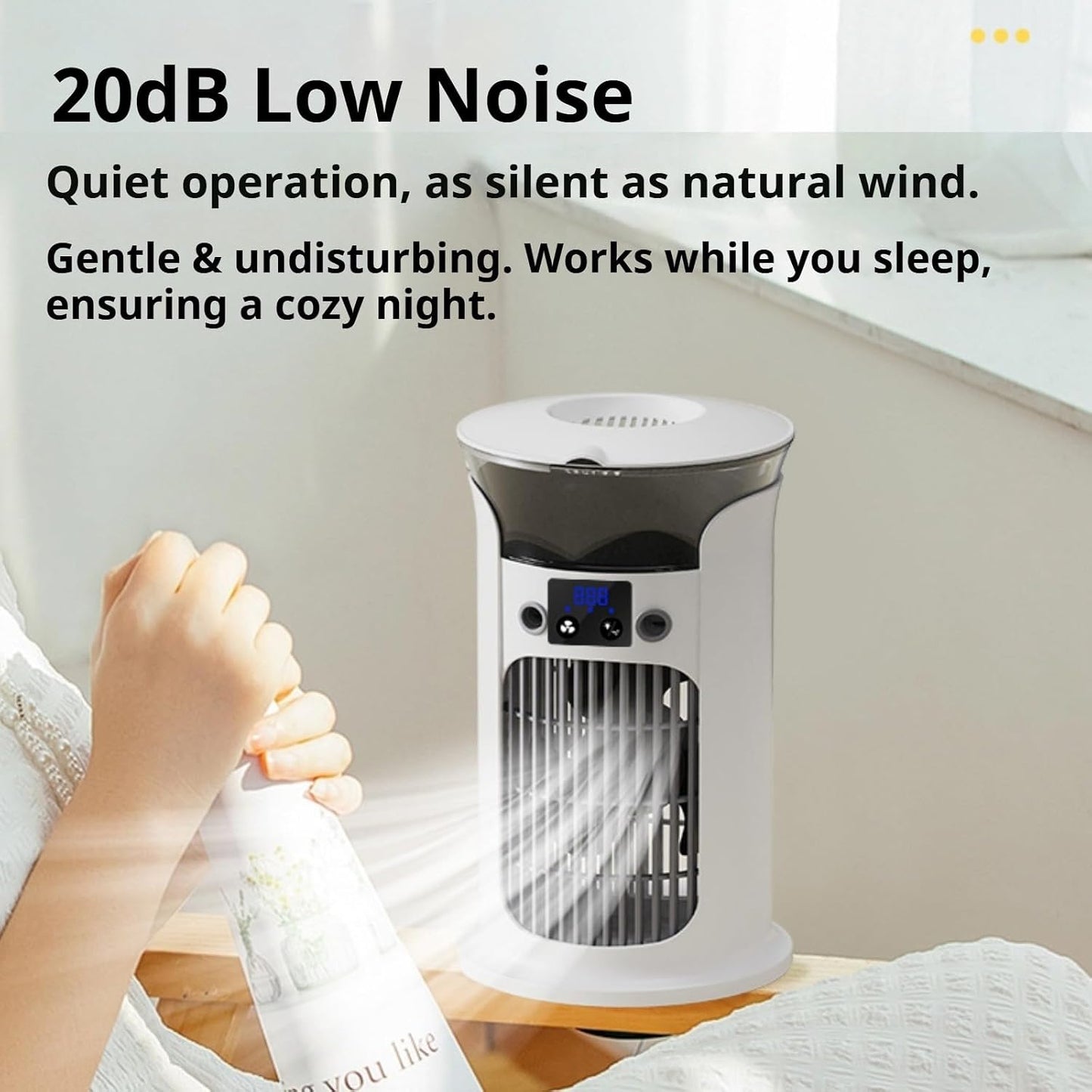  Mini Climatiseur Mobile 880 Ml, Refroidisseur D'Air USB Avec 3 Vitesses, Brumisation Et Éclairage LED, Ventilateur Portable Silencieux Pour Bureau, Chambre, Maison Et Voyage