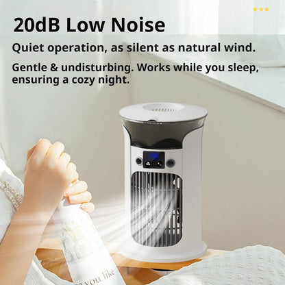  Mini Climatiseur Mobile 880 Ml, Refroidisseur D'Air USB Avec 3 Vitesses, Brumisation Et Éclairage LED, Ventilateur Portable Silencieux Pour Bureau, Chambre, Maison Et Voyage