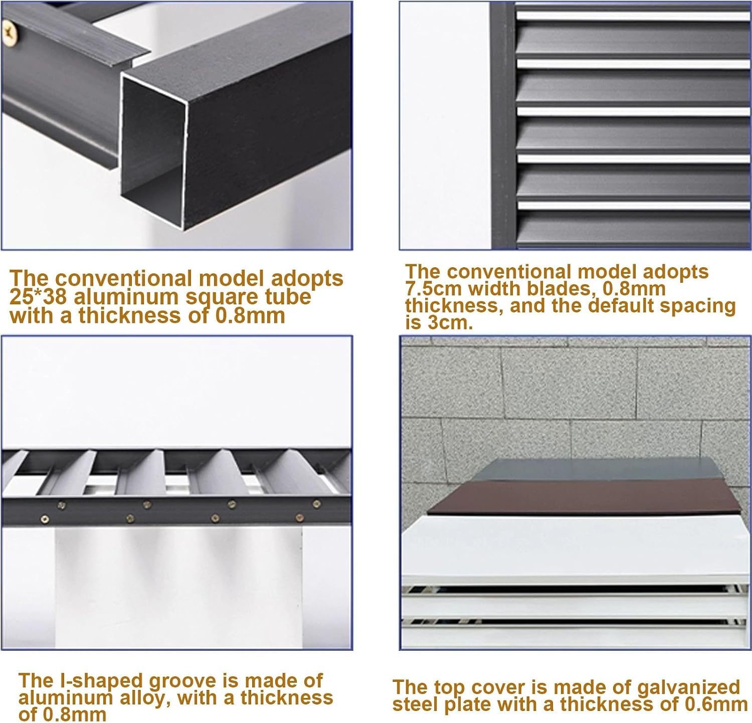  Housse De Protection En Aluminium Pour Mini Climatiseur Split Extérieur - Protection De Pompe à Chaleur Résistante Aux Intempéries Avec Un Design élégant à Lattes Grises