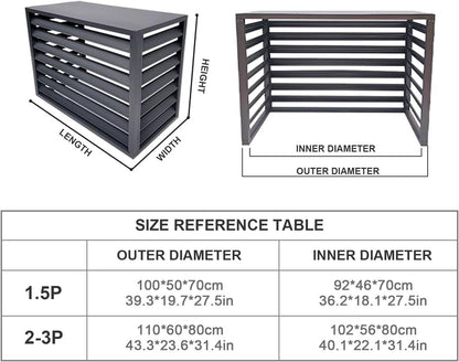 GENERIC Housse En Aluminium Pour Unité De Climatisation - Résistant Aux Intempéries - Pour Pompe à Chaleur - Réduction Du Bruit - Gris - 100 X 50 X 70 Cm - Protection Pour Climatiseurs Et Unités Extérieures