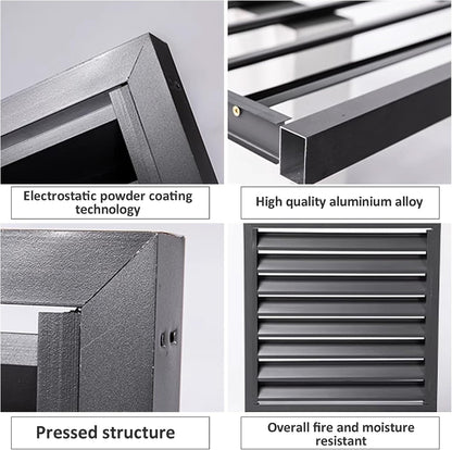 GENERIC Housse De Protection Pour Climatiseur Extérieur En Aluminium Et étagère à Fleurs Autonome Avec Persiennes 110 X 60 X 80 C Protection Et Design élégant