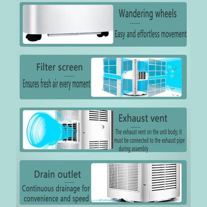  Climatiseur Portable Refroidit Jusqu'à 350 Sq.Ft.Smart Unité De Climatisation Portable Avec Télécommande Unité De Climatisation Silencieuse Avec Ventilateur Frais Et Sec Modes De Sommeil Kits De Fenêt