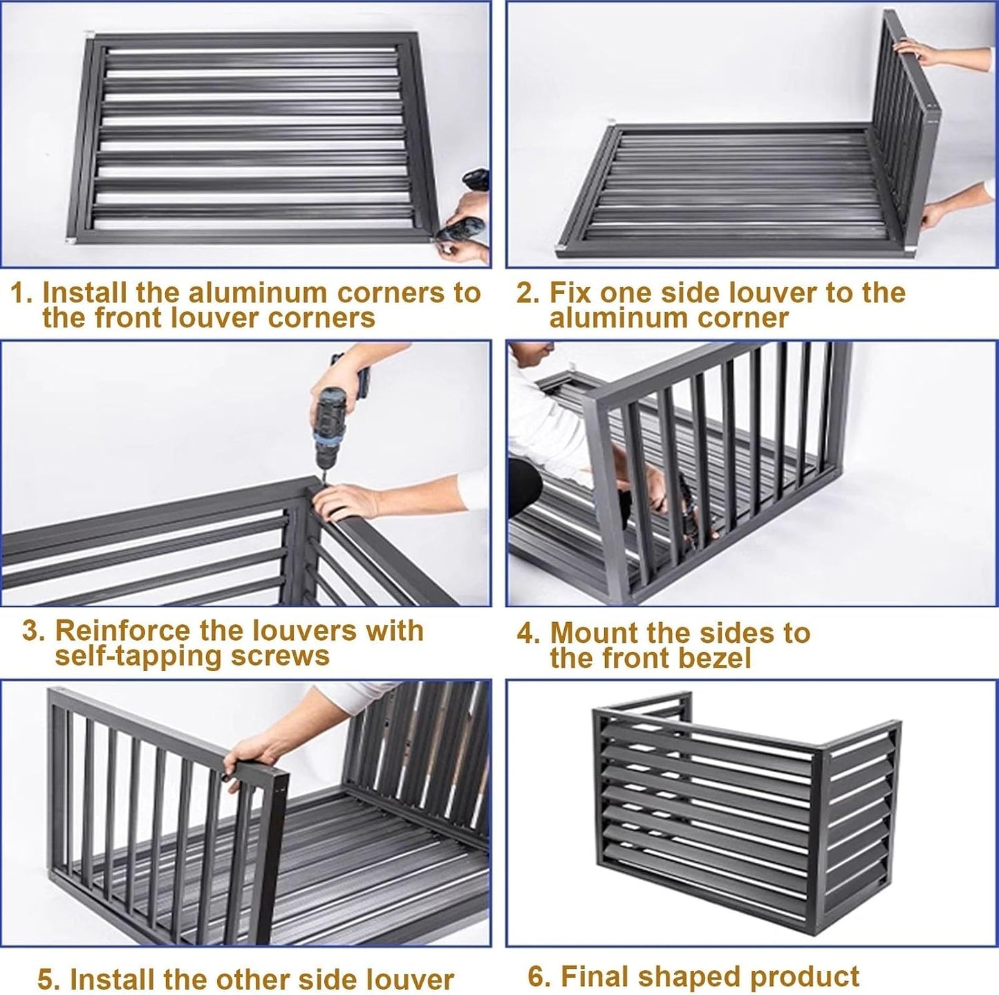 GENERIC Housse De Protection Pour Climatiseur Extérieur - Grille De Blindage AC - Pare-soleil Pour Unités Extérieures - Résistant Aux Intempéries - Convient Aux Unités De Climatisation Externes