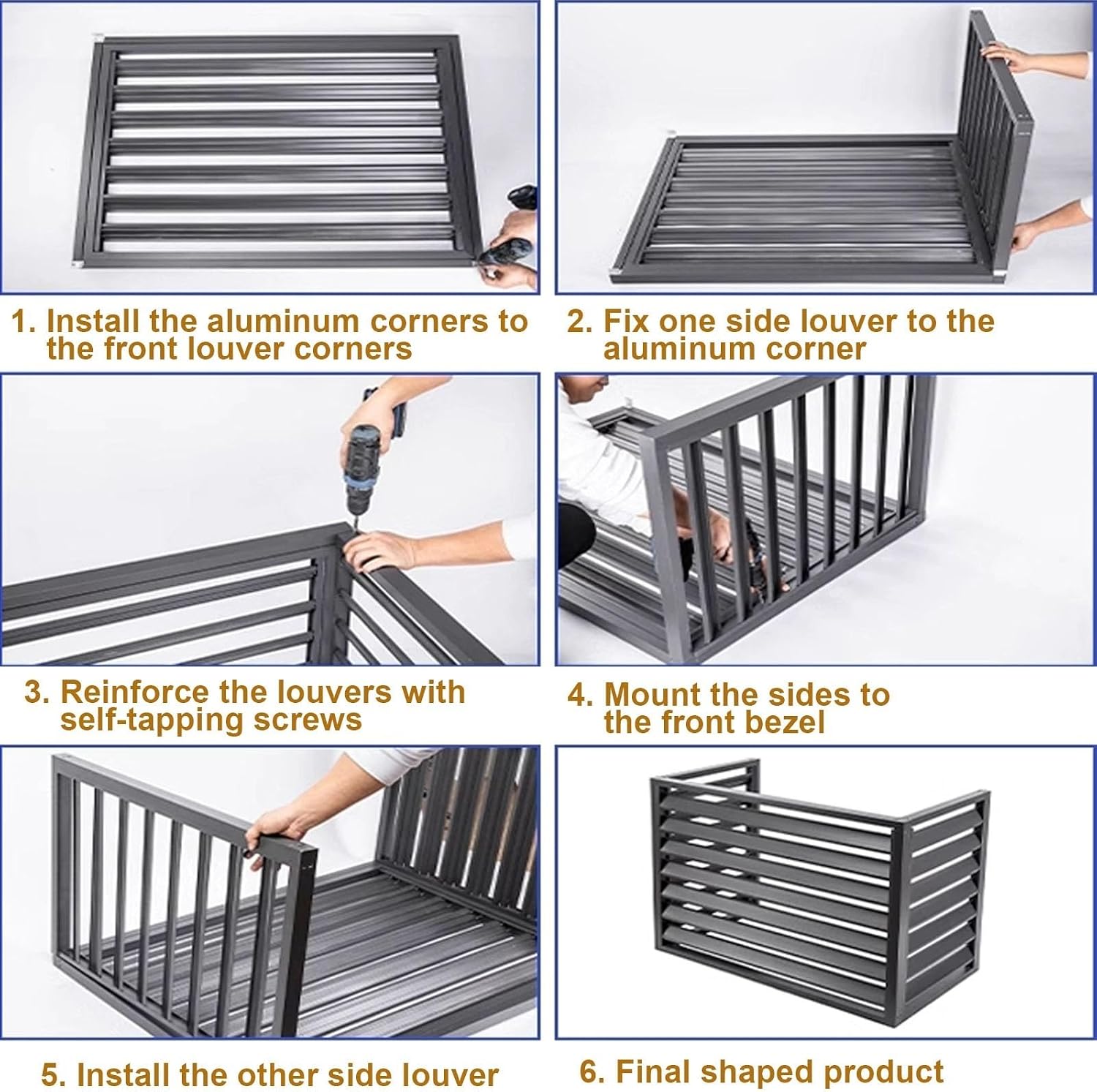 GENERIC Housse De Protection Pour Climatiseur Extérieur - Grille De Blindage AC - Pare-soleil Pour Unités Extérieures - Résistant Aux Intempéries - Convient Aux Unités De Climatisation Externes