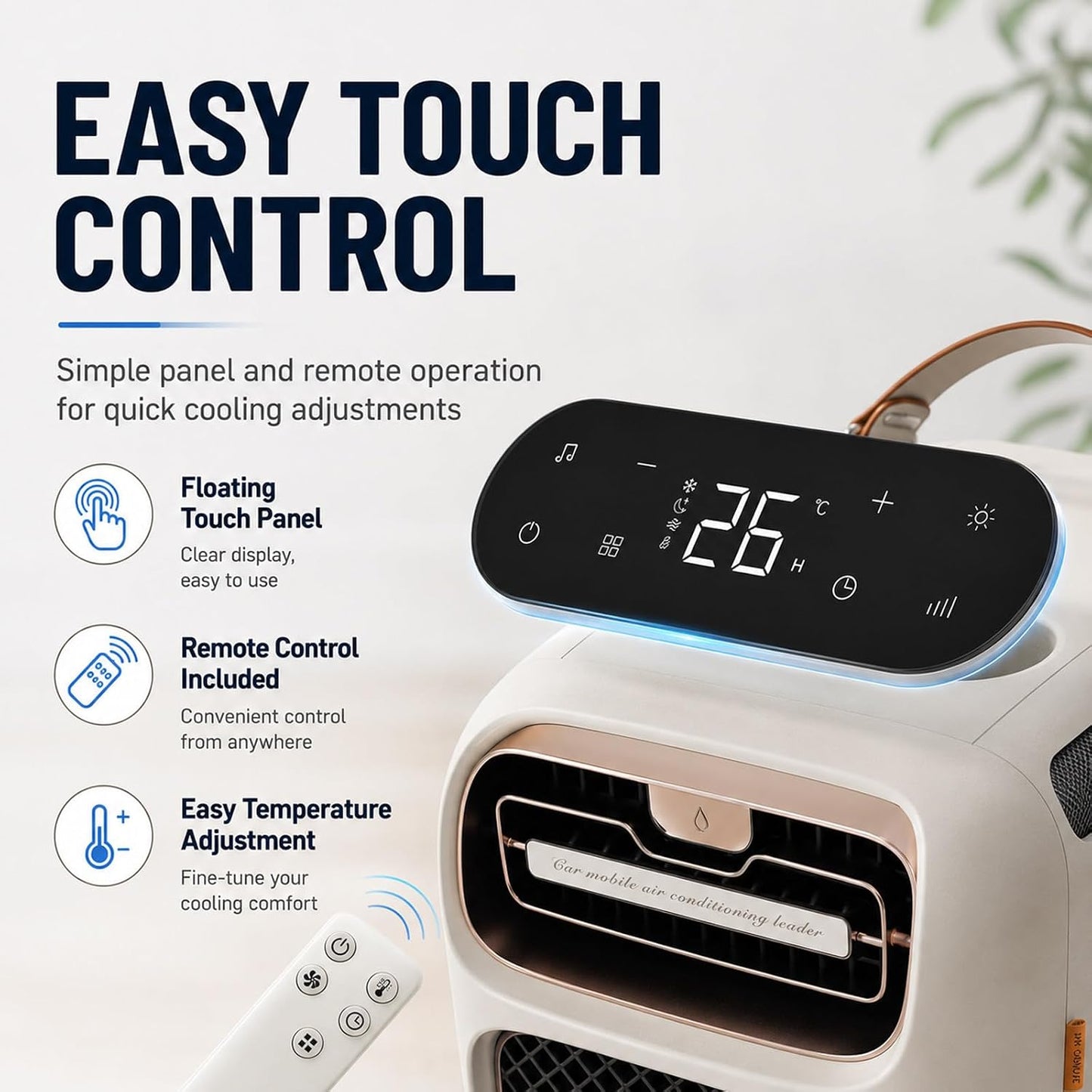  Climatiseur Portable 5000 BTU Pour Tente, Camping-Car Et Petites Pièces AC | Faible Bruit 45dB Tactile Télécommande | Entrée AC/24V DC Extérieur