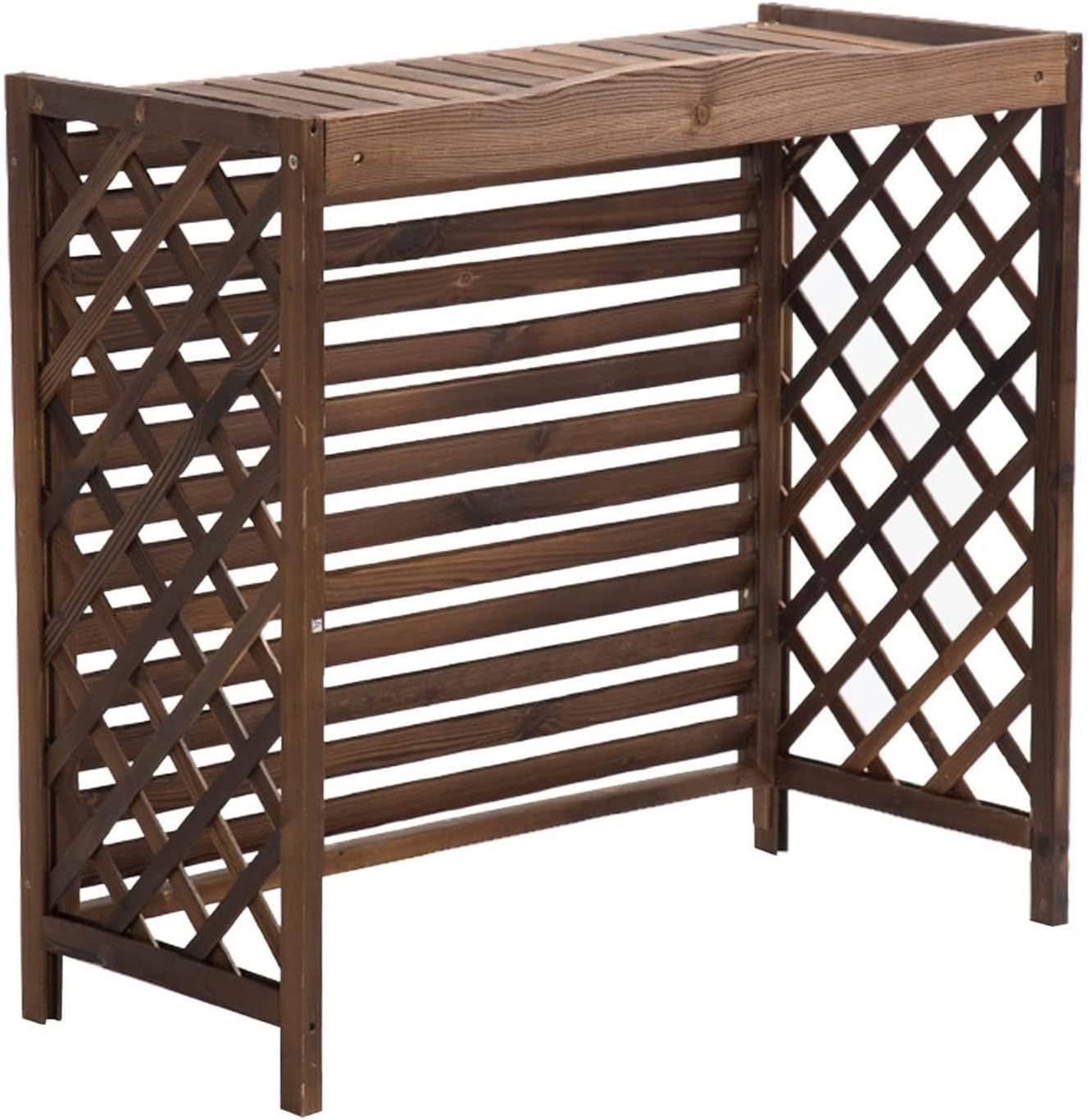 GENERIC Housse De Protection Pour Climatiseur Extérieur Et Pompe à Chaleur – Séparateur De Clôture En Bois Massif, Poubelle Et Support De Fleurs – Grilles De Protection Pour Unités De Climatisation, élégante
