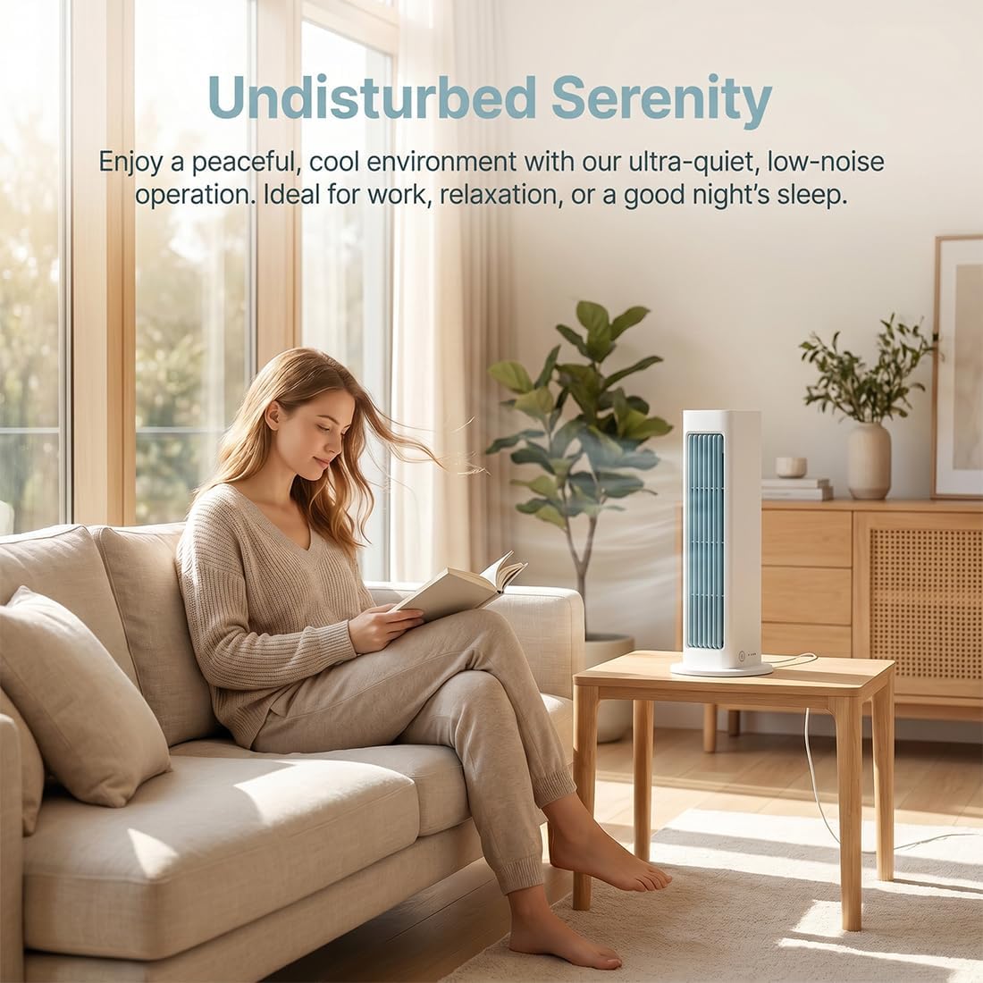  Climatiseur Portable Breeza Pro 2.0 Original, Climatiseur, Installation Sans Perçage, 3 Vitesses, Ultra Silencieux Et Écoénergétique, Pour Chambre, Bureau (Blanc,Rechargeable)