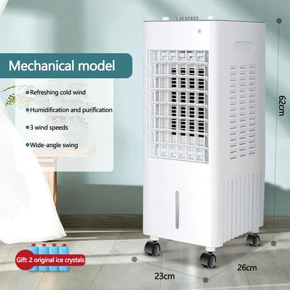 Refroidisseur D'air Par évaporation, Climatiseur Mobile Compact à 3 Vitesses De Ventilation, Oscillation Grand Angle, Idéal Pour Chambre, Bureau Ou Pièce.