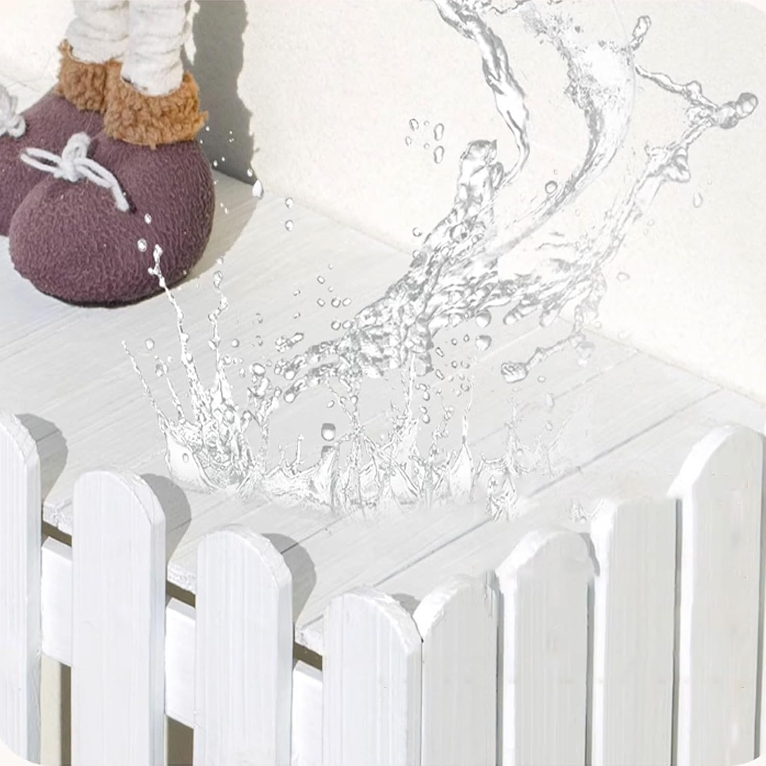 GENERIC Housse De Protection En Bois Pour Climatiseur Extérieur - Résistante Aux Intempéries - Pour Pompes à Chaleur Et Unités De Climatisation - Support Décoratif Pour Plantes - Blanc - 105 X 50 X 95 Cm