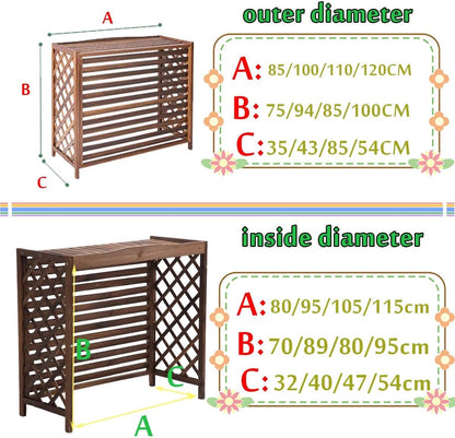 GENERIC Housse De Climatiseur D'extérieur En Bois Massif Anti-corrosion Design élégant Pour Cacher Les Unités De Climatisation Et Le Stockage Des Plantes – Protection Résistante Aux Intempéries Pour Une