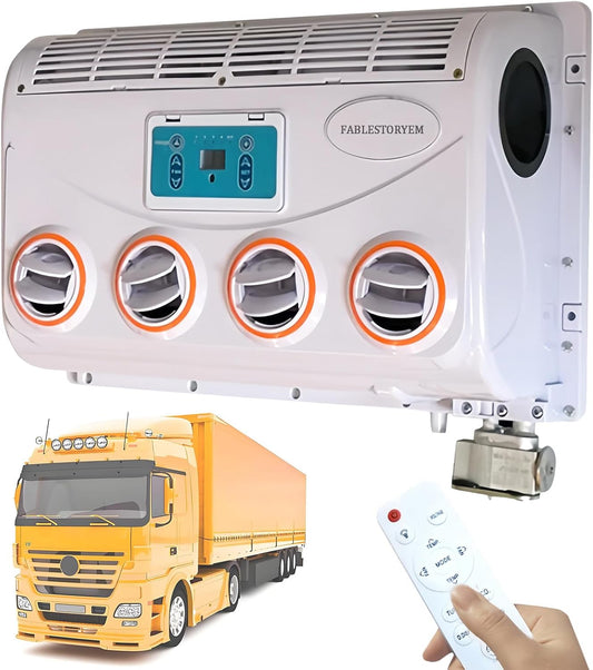 GENERIC Climatiseur Universel Pour Voiture, 12 V/24 V à Affichage Numérique, Avec Télécommande, Pour Camion, Bus, Van, Excavatrice, Montage Mural, 12 V