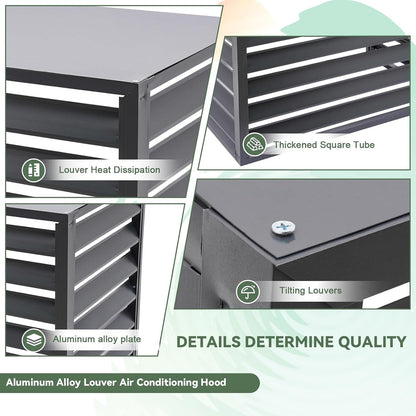 GENERIC Housse De Protection En Aluminium Pour Climatiseur - Résistant Aux Intempéries - Clôture Extérieure Et Condensateur De Protection - Assemblage Facile Pour Toutes Les Saisons