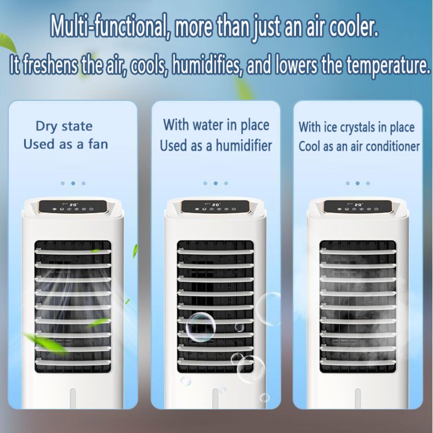 GENERIC Climatiseur Mobile Portable Rafraîchisseur D‘Air 6.5L Ventilateur Humidificateur 3 Vitesses 120° Oscillation Automatique Minuterie Télécommande-Refroidisseur D‘Air Par évaporation Mobile Et Puissant