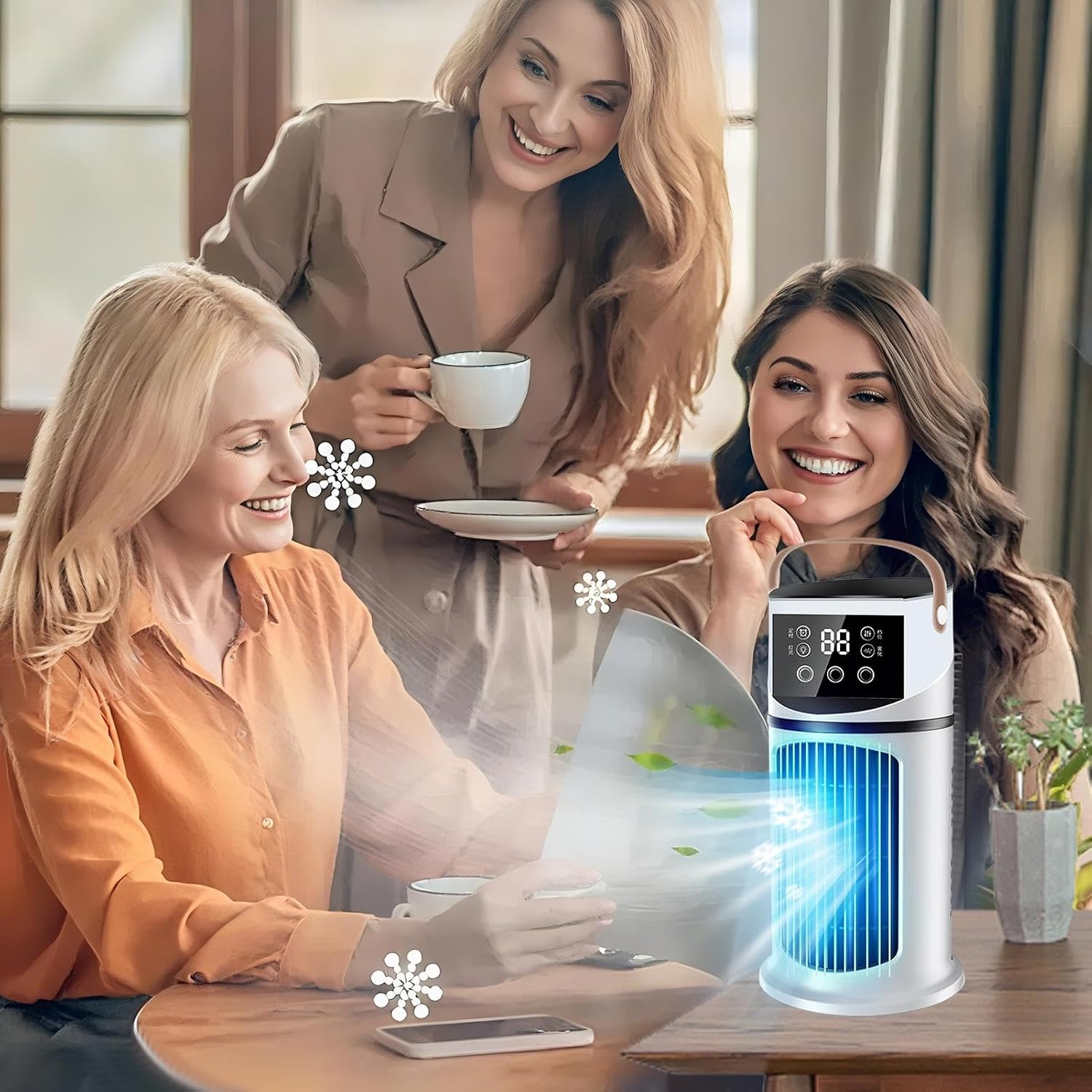  Climatiseur Mobile, Climatiseur Mobile Pour Intérieur, Réglable Avec Éclairage LED Pour Chambre Bureau Dortoir Sommeil Et Travail