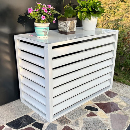 GENERIC Housse En Aluminium Pour Climatiseur Et Pompe à Chaleur, Protection Extérieure Divisée Pour Unité De Climatisation, Support D'étagère Pour Plantes, Réduction Du Bruit, Housse De Climatisation