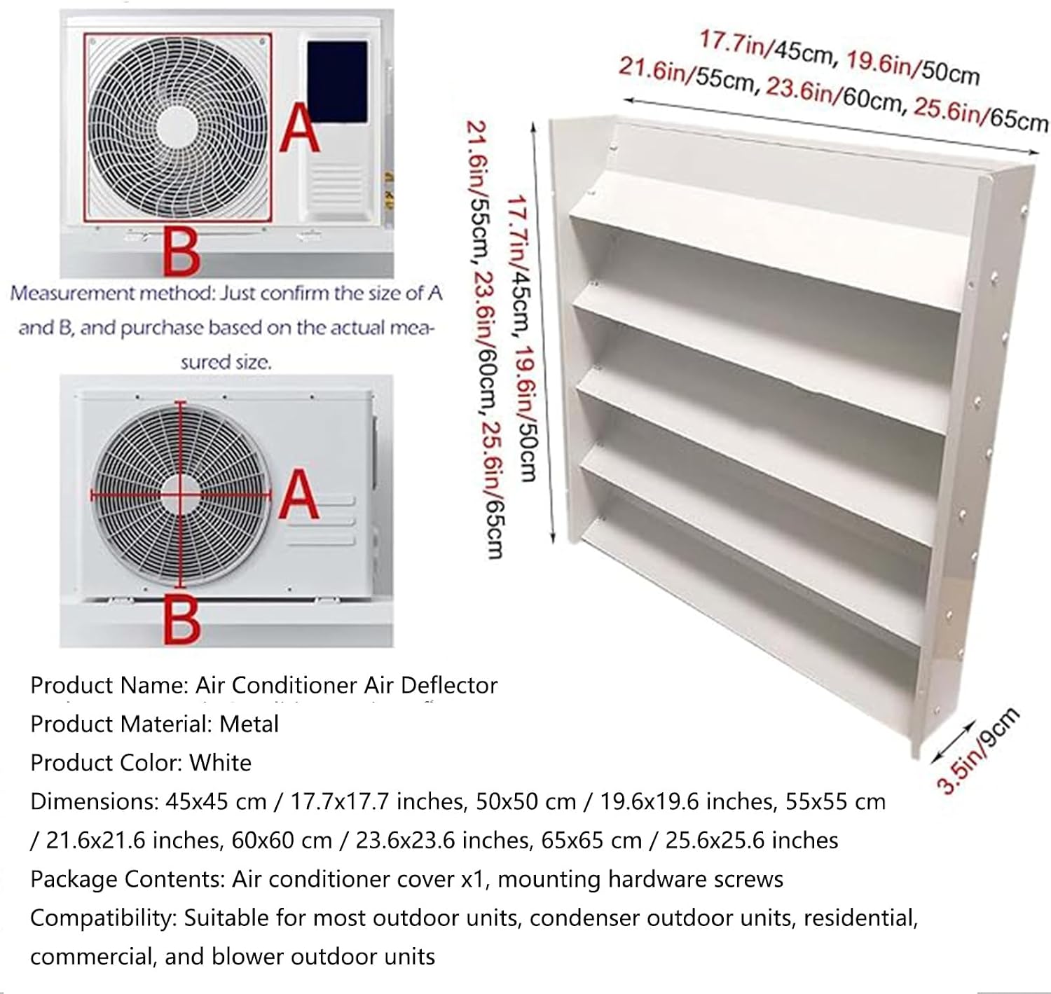  Grille De Protection Pour Climatiseur Extérieur - 60 X 60 Cm - Pour Compresseur - Résistant Aux Intempéries - Accessoire Essentiel Pour CVC