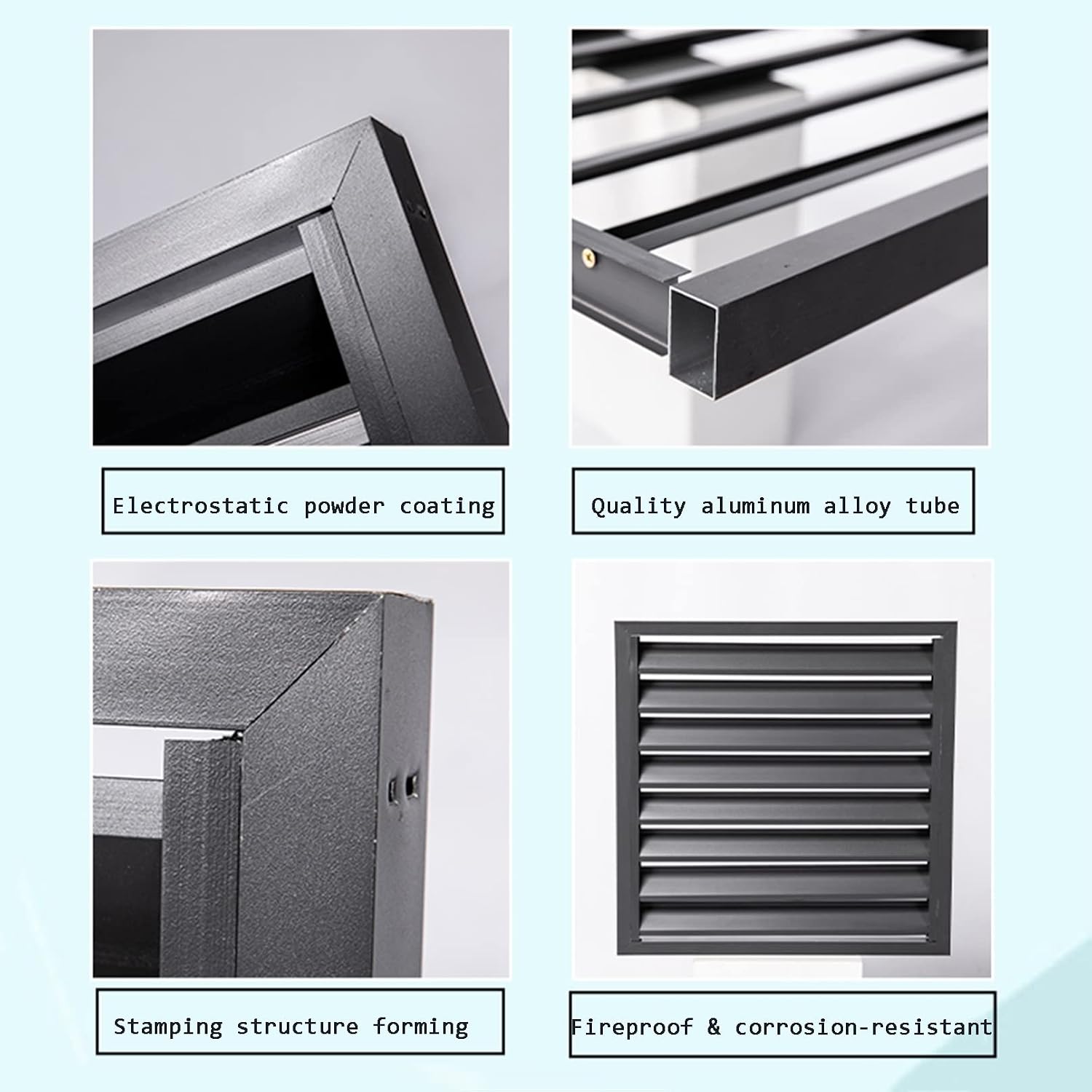 GENERIC Housse De Climatiseur Extérieur – Écran De Clôture En Alliage D'aluminium Et Volets Anti-corrosion Pour Unité Extérieure En Métal – Noir Taille 1,5P