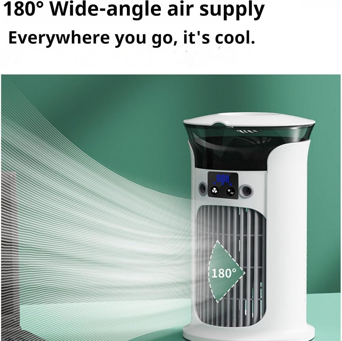  Mini Climatiseur Mobile 880 Ml, Refroidisseur D'Air USB Avec 3 Vitesses, Brumisation Et Éclairage LED, Ventilateur Portable Silencieux Pour Bureau, Chambre, Maison Et Voyage