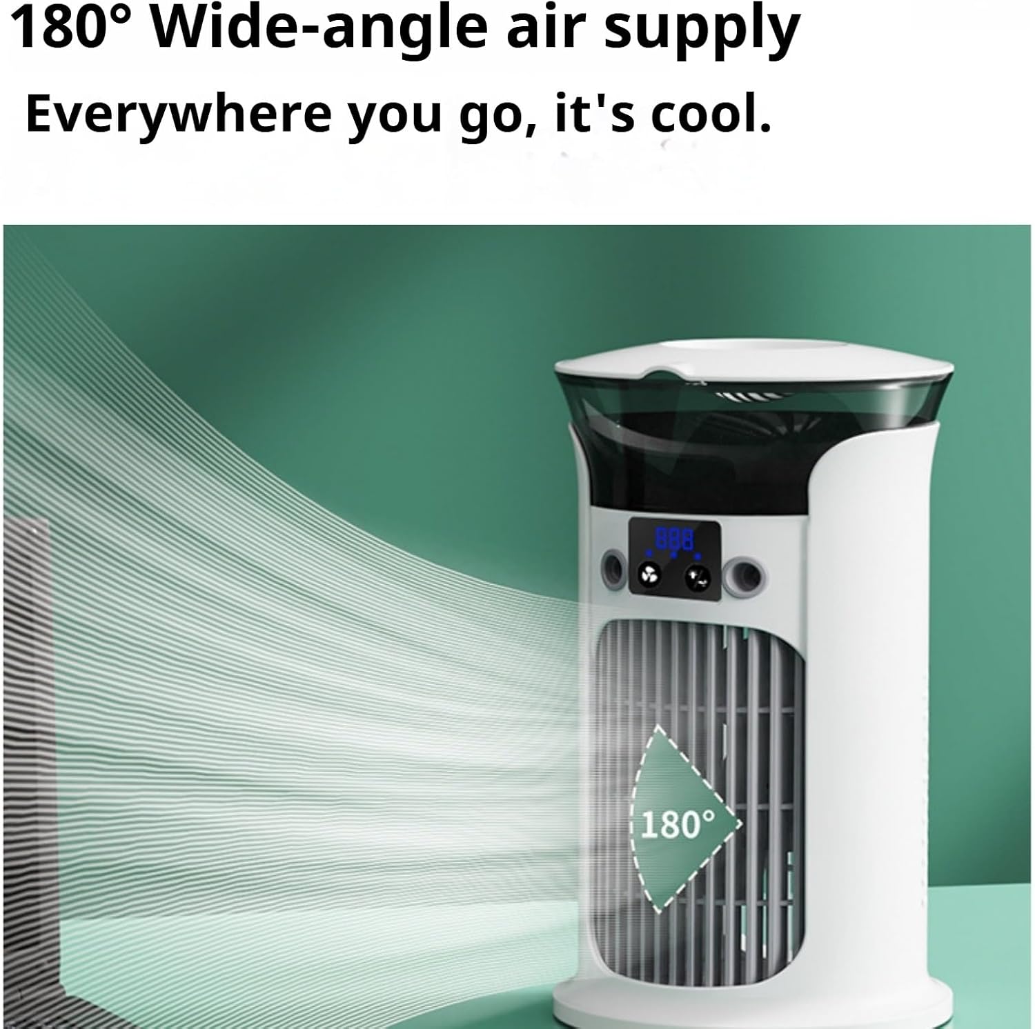  Mini Climatiseur Mobile 880 Ml, Refroidisseur D'Air USB Avec 3 Vitesses, Brumisation Et Éclairage LED, Ventilateur Portable Silencieux Pour Bureau, Chambre, Maison Et Voyage