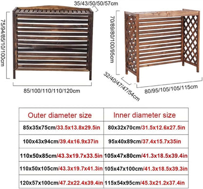 GENERIC Housse Pour Climatiseur Extérieur, écran Confidentialité, Housse Protection Extérieure Bois Pour Climatiseur Central Toutes Saisons, écran Clôture Climatiseur Pour Unités Extérieures, Support Pour