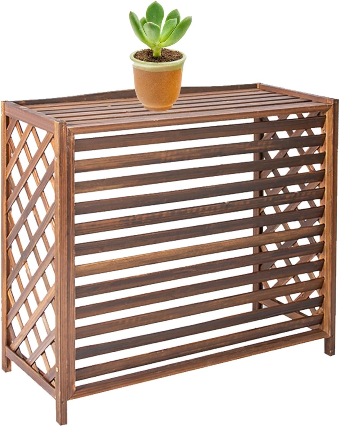 GENERIC Housse De Climatiseur D'extérieur En Bois Massif Anti-corrosion Design élégant Pour Cacher Les Unités De Climatisation Et Le Stockage Des Plantes – Protection Résistante Aux Intempéries Pour Une