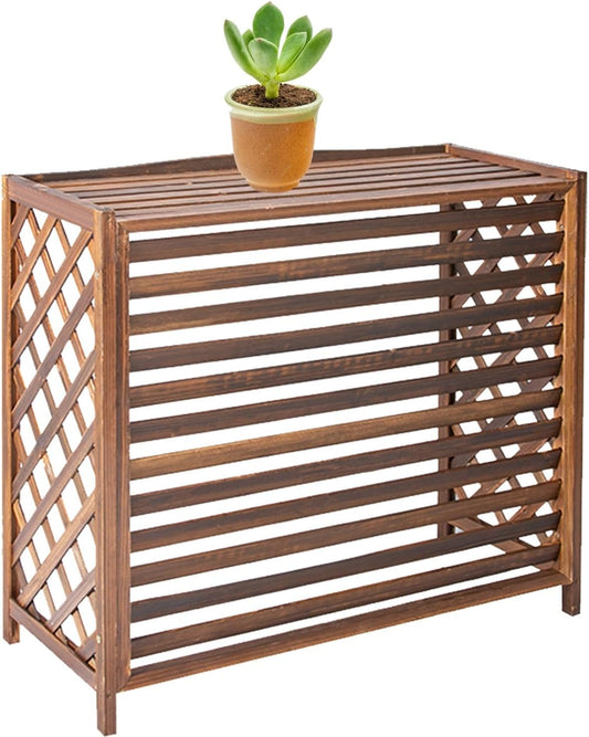 GENERIC Housse De Climatiseur D'extérieur En Bois Massif Anti-corrosion Design élégant Pour Cacher Les Unités De Climatisation Et Le Stockage Des Plantes – Protection Résistante Aux Intempéries Pour Une