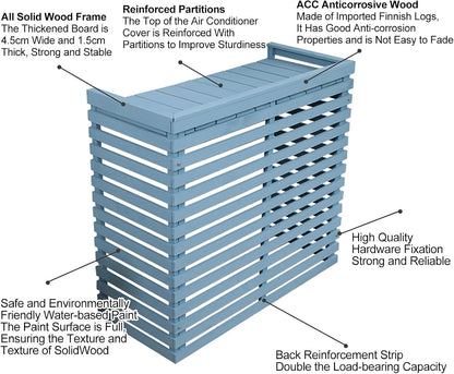  Housse Décorative Pour Climatiseur Pour Clôture Extérieure – Housse En Bois Pour Unité De Climatisation Et Support De Plantes Avec Protection Supérieure Résistante Aux Intempéries Et Design élégant