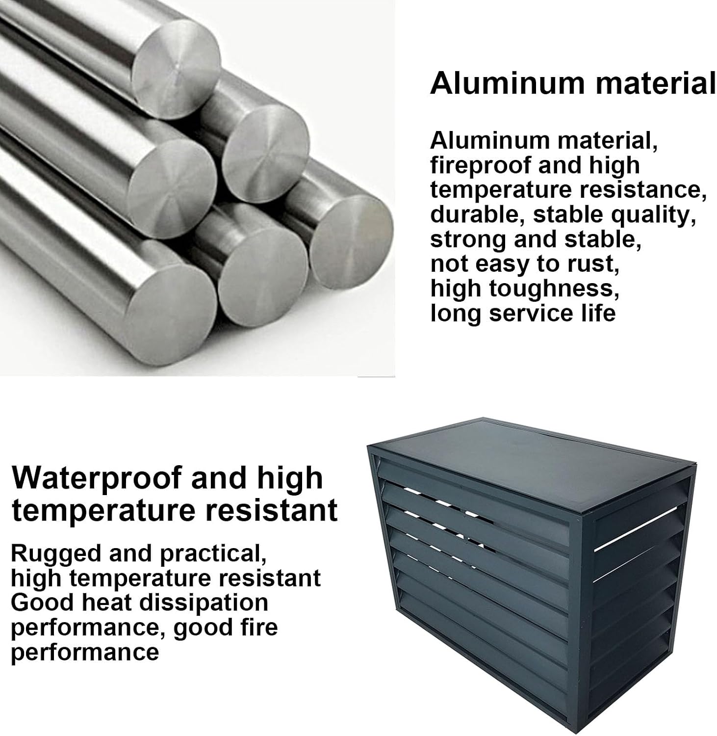 GENERIC Mini Housse De Climatiseur En Aluminium Résistant Aux Intempéries - Protection Contre Les Intempéries - Condensateur AC - Avec Clôture élégante - Matériau Extérieur Pour Une Utilisation En Intérieur