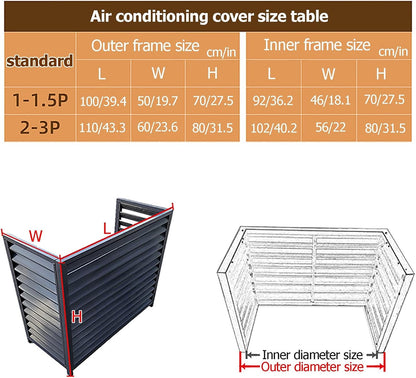 Couvercle De Climatiseur Extérieur En Aluminium Et Boîtier De Pompe à Chaleur, écran De Clôture De Protection Pour Unités De Climatisation, Bouclier De Condensateur Autonome Pour Ordures Ou CVC