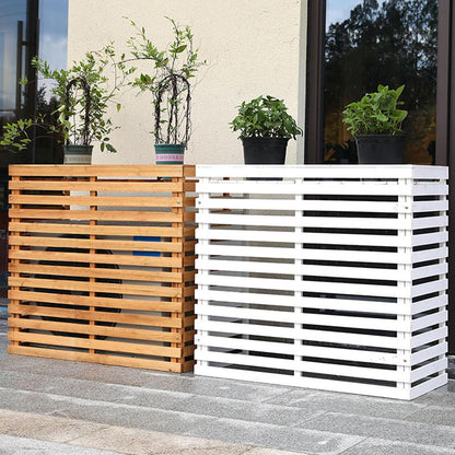 GENERIC Housse De Climatiseur D'extérieur En Bois Massif à Persiennes Avec Capote Résistante Aux Intempéries Et Support De Fleurs 105 X 45 X 95 Cm Et Design élégant