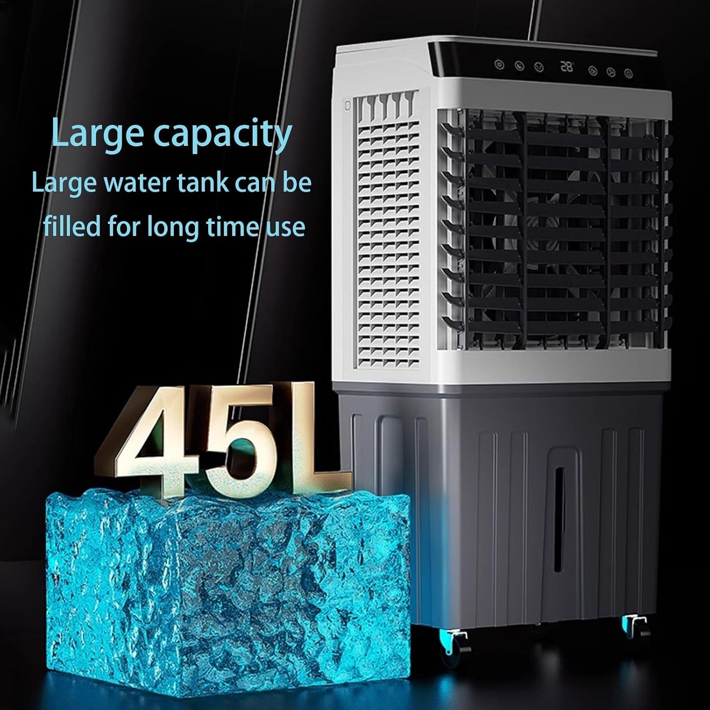  Refroidisseur D'air À Économie D'énergie, Climatiseur 3 En 1 Avec Réservoir D'eau, Minuterie 24 H, 3 Vitesses, Refroidisseur Évaporatif Portable Pour Bureau, Garage