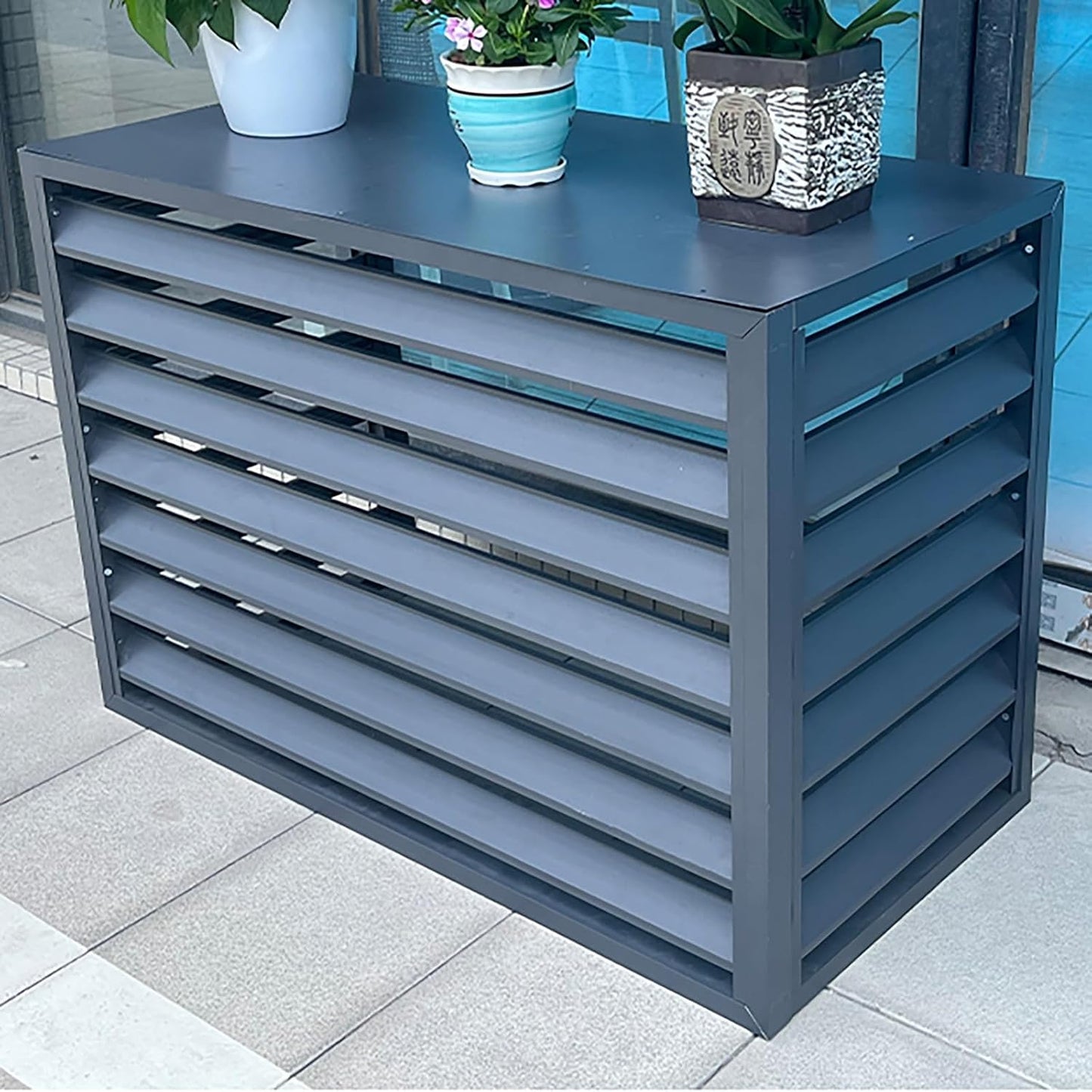 GENERIC Housse De Protection Pour Climatiseur Extérieur – Protection Contre Les Intempéries Pour Unités De Climatisation Extérieures, Panneaux De Clôture Autoportants En Aluminium, Housse Robuste Et