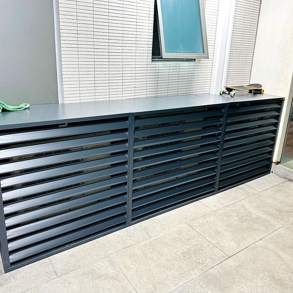 GENERIC Support De Couverture De Climatiseur Extérieur - Garde-corps En Aluminium Résistant Aux Intempéries, Bouclier Décoratif Pour Unités AC (couleur : Blanc, Dimensions : 110 X 60 X 80 Cm)