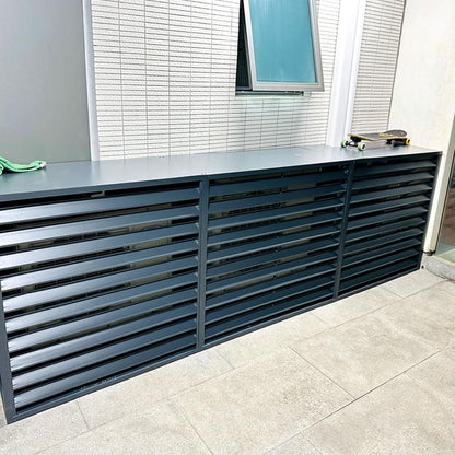 GENERIC Support De Couverture De Climatiseur Extérieur - Garde-corps En Aluminium Résistant Aux Intempéries, Bouclier Décoratif Pour Unités AC (couleur : Blanc, Dimensions : 110 X 60 X 80 Cm)