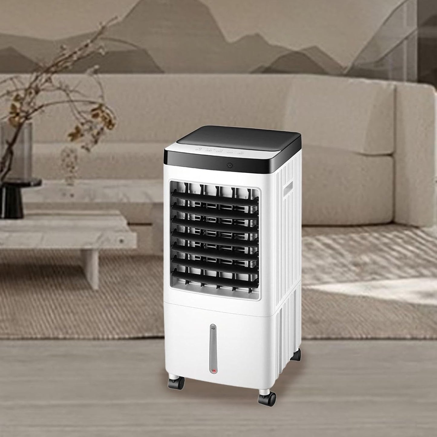 GENERIC Refroidisseur D'air Portable Avec Humidificateur, Ventilateur D'évaporation à 3 Vitesses Pour Le Bureau à Domicile, Minuterie De Télécommande, Dispositif De Refroidissement Silencieux Avec Roues Et Bo