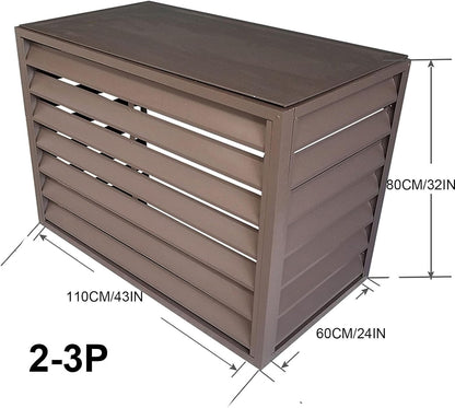 GENERIC Housse De Climatiseur En Aluminium Marron De Qualité Supérieure – Protection Extérieure Pour Pompes à Chaleur Et Unités De Climatisation – Bouclier Toutes Saisons Pour Une Utilisation En Intérieur