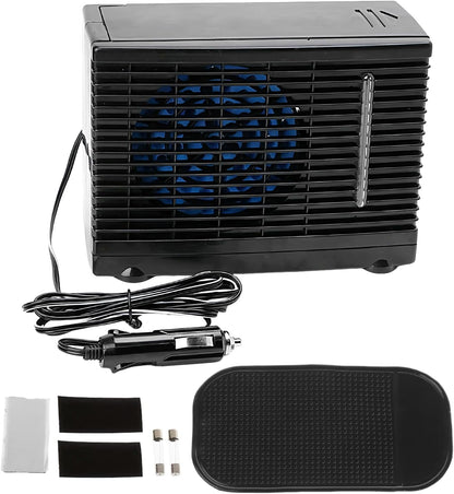  Ventilateur Climatiseur Voiture Portable | Ventilateur Mobile De Rafraîchissement Pour Automobile - Rafraîchisseur D'Air Évaporatif 12V Pour Camion Camping-Car Voyage Sous-Sol Chambre Garage