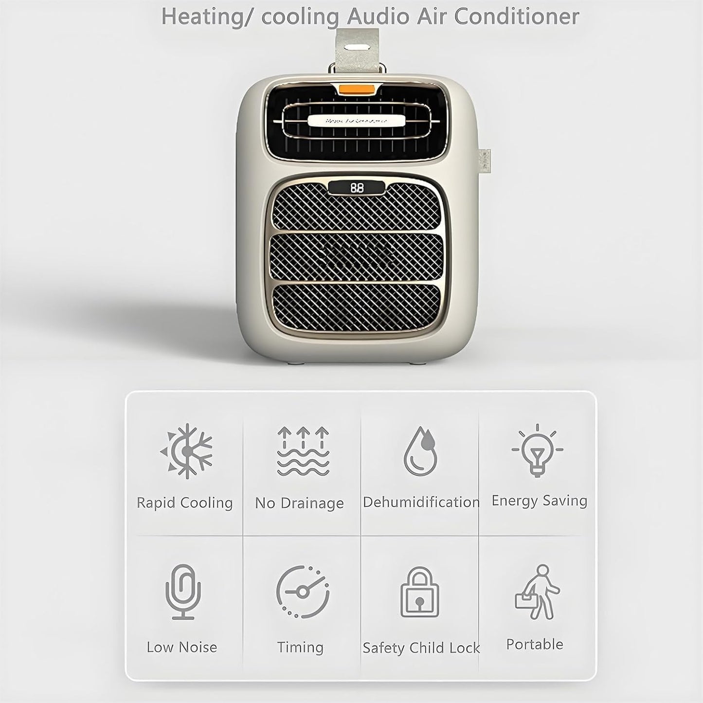  TYH Climatiseur Portable, 5121 BTU, Refroidissement Rapide, Extérieur, AC/DC 24 V, 3 Vitesses De Ventilation, Déshumidification, Faible Consommation 500 W, Idéal Pour Tente De Camping