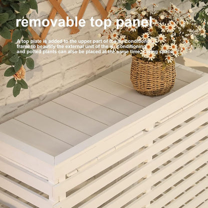  Housse De Protection En Bois Pour Climatiseur – Clôture De Protection Extérieure Pour Pompe à Chaleur Cachette élégante Pour Climatiseurs – Design Résistant Aux Intempéries – Parfait Pour Une