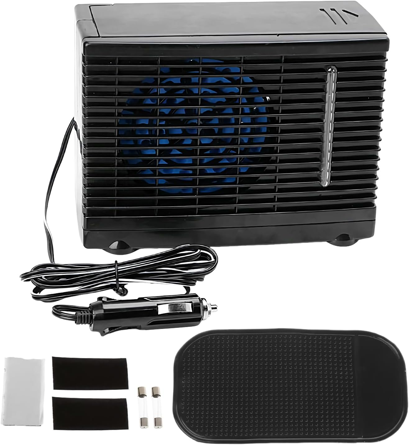  Ventilateur De Climatisation Portable Pour Voiture - Ventilateur Climatiseur Pour Véhicule - Rafraîchisseur D'Air Évaporatif 12V Pour Camion Camping-Car Voyage Sous-Sol Chambre Garage