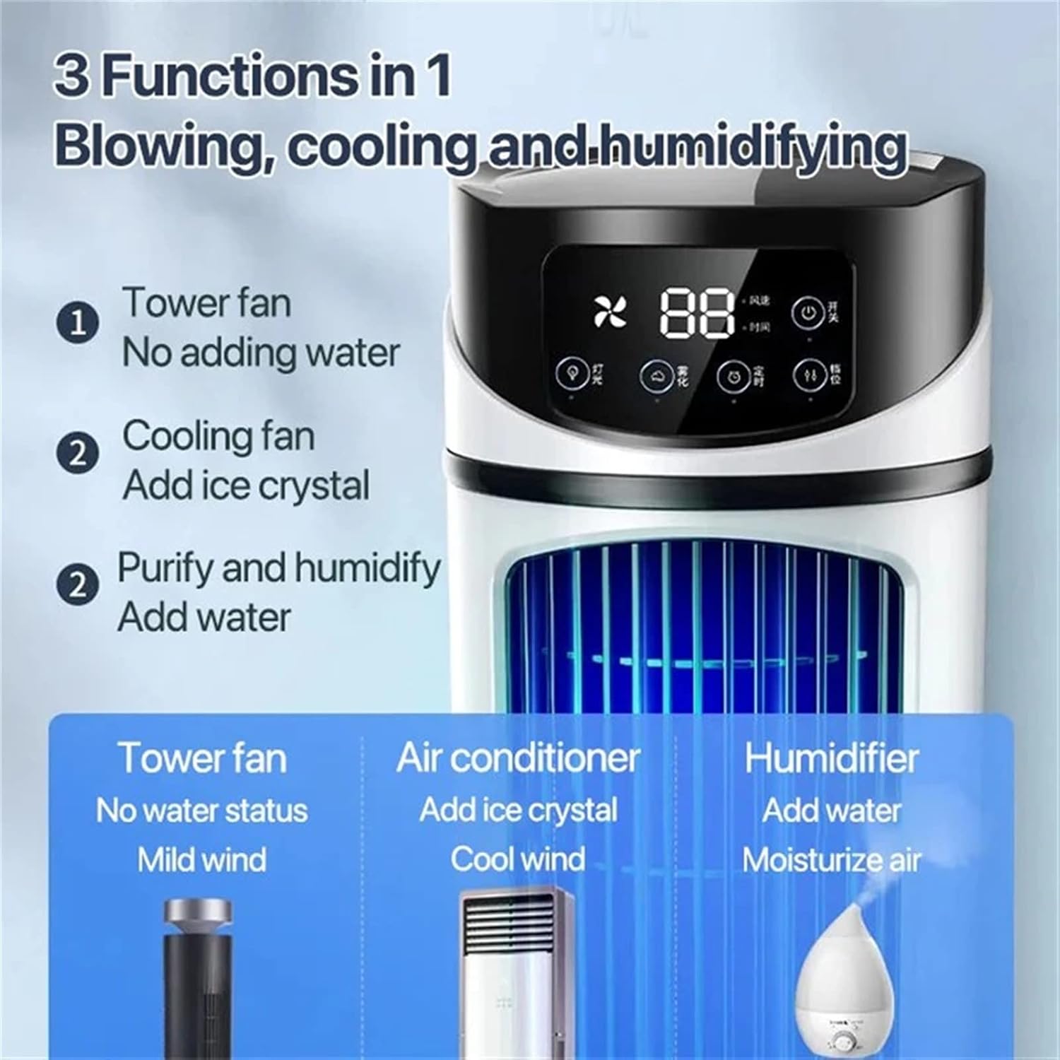  DieffematicKTY Climatiseur Mobile Portable Mini Air Conditioner Fan Suitable For Office Home Bedroom Cooling Small Silent Humidifier