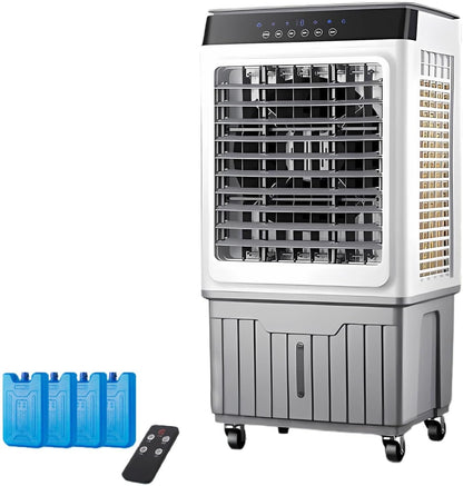 GENERIC Refroidisseur D'air évaporatif 4L, Ventilateur Portable à Télécommande Avec Paquets De Glace, Liquide De Refroidissement Personnel Silencieux Pour Le Dortoir De Bureau à Domicile, 12H Minuterie Et Rou