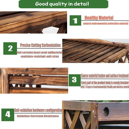 GENERIC Housse En Bois Pour Climatiseur – Clôture à Persiennes D'extérieur Avec Stores En Bois Massif Et Support De Fleurs 4 (taille XL : L 120 X L 57 X H)