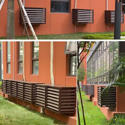 GENERIC Housse De Protection En Aluminium Pour Climatiseur Extérieur - Marron - 110 X 60 X 80 Cm - Résistant Aux Intempéries Et Durable